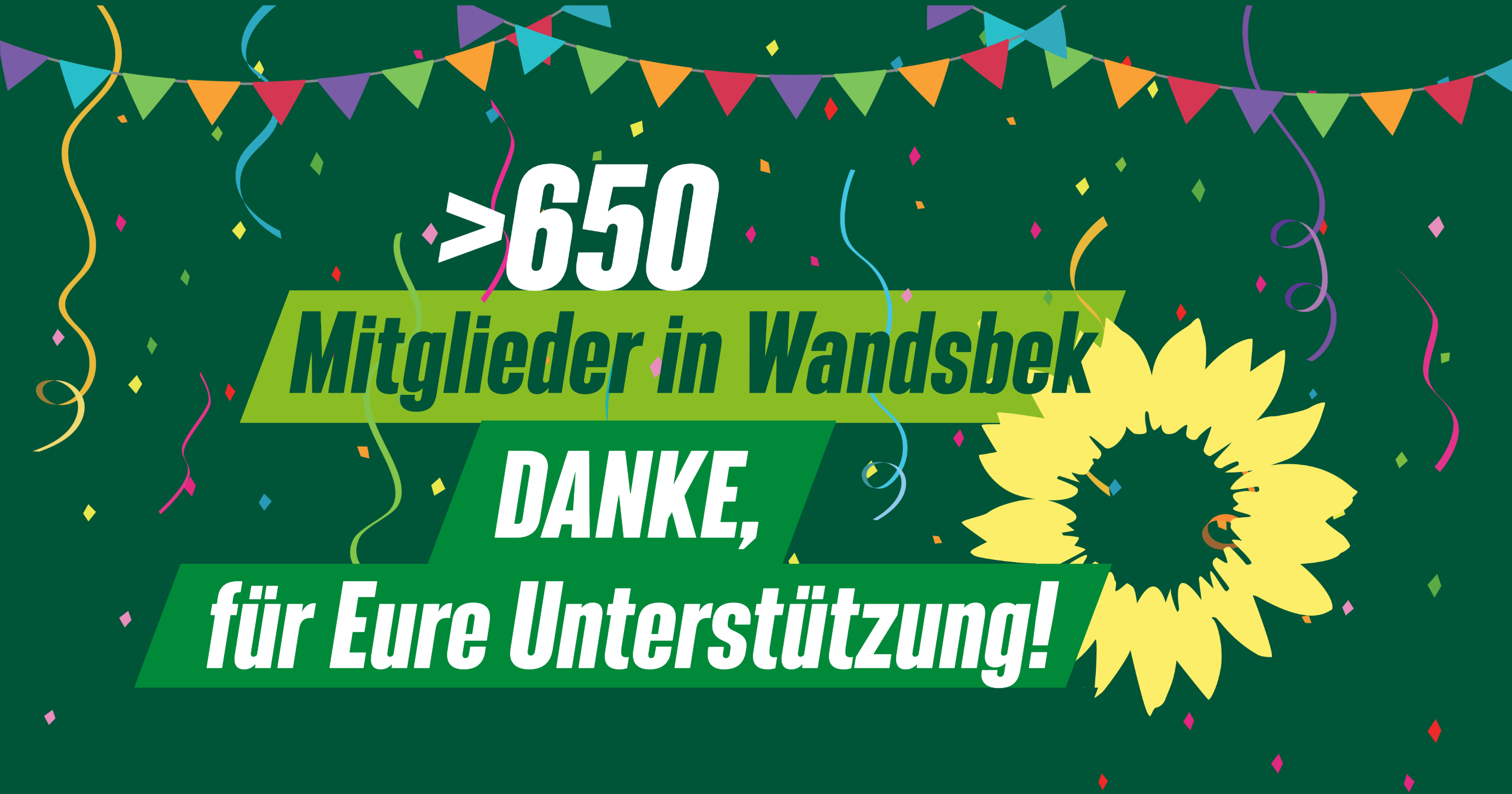 Text: >650 Mitglieder in Wandsbek. Danke, für Eure Unterstützung